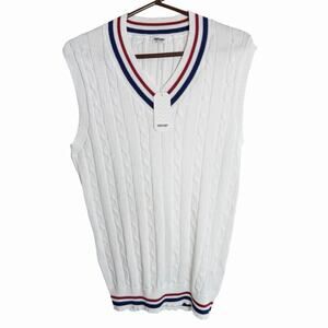 COOFANDY Men's Vest V Neck Slim Fit Casual Sleeveless Twisted Knitted L Preppy